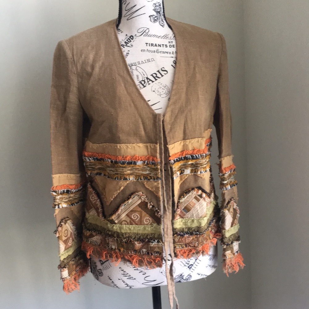 Linen summer jacket designer custom